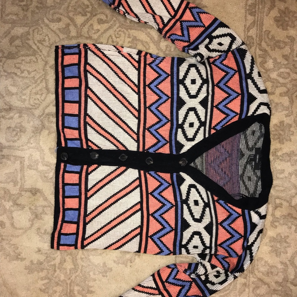 Multicolor Button-down Sweater/Cardigan
